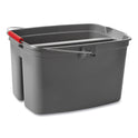 Rubbermaid Commercial 19 Quart Double Utility Pail, Plastic, Gray, 18 x 14.5 x 10 (262888GY)