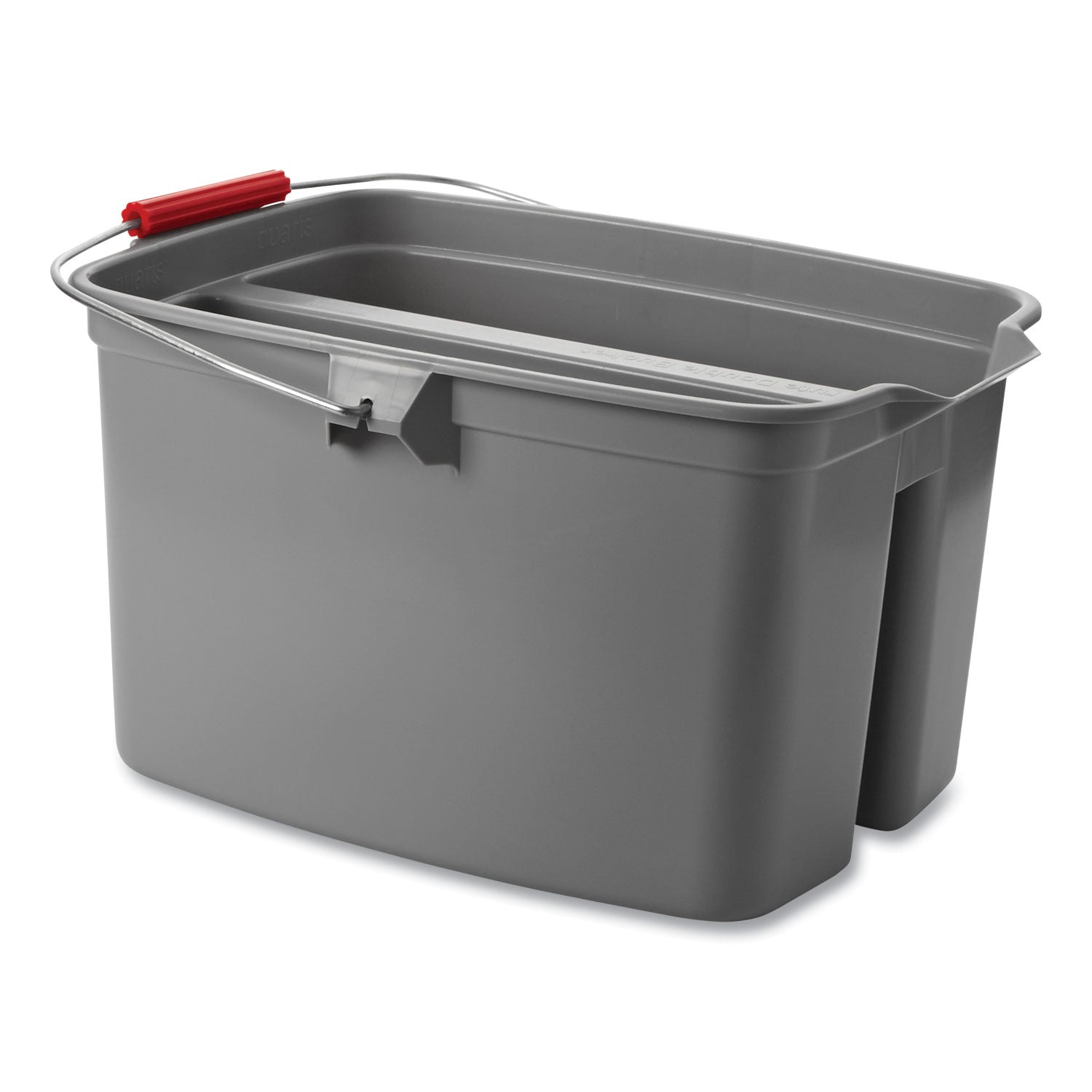 Rubbermaid Commercial 19 Quart Double Utility Pail, Plastic, Gray, 18 x 14.5 x 10 (262888GY)