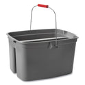 Rubbermaid Commercial 19 Quart Double Utility Pail, Plastic, Gray, 18 x 14.5 x 10 (262888GY)