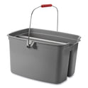 Rubbermaid Commercial 19 Quart Double Utility Pail, Plastic, Gray, 18 x 14.5 x 10 (262888GY)