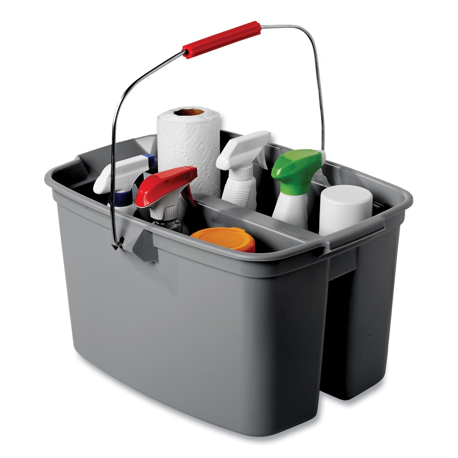 Rubbermaid Commercial 19 Quart Double Utility Pail, Plastic, Gray, 18 x 14.5 x 10 (262888GY)