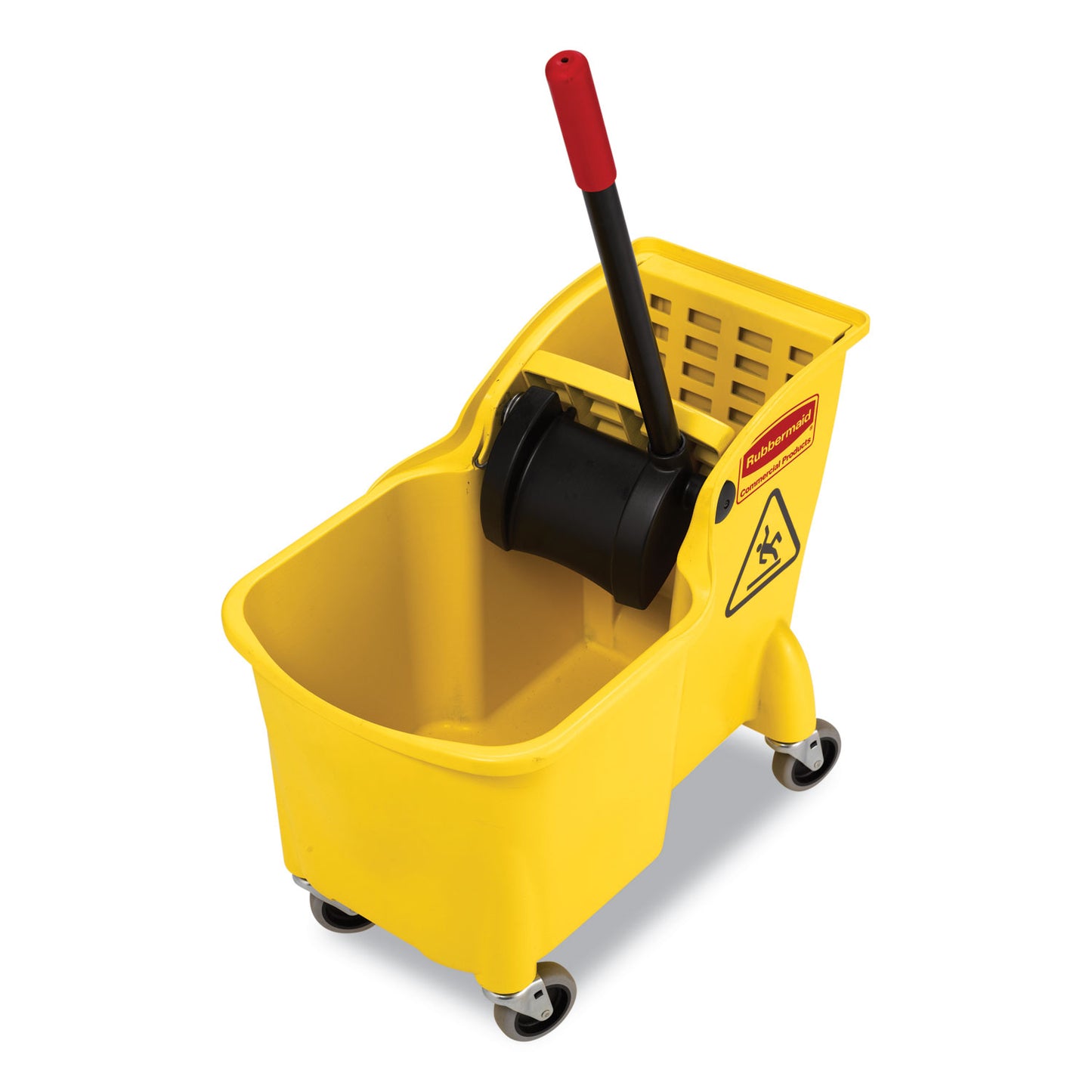 Rubbermaid Commercial Tandem 31-Quart Bucket/Wringer Combo, Reverse, Yellow (738000YEL)