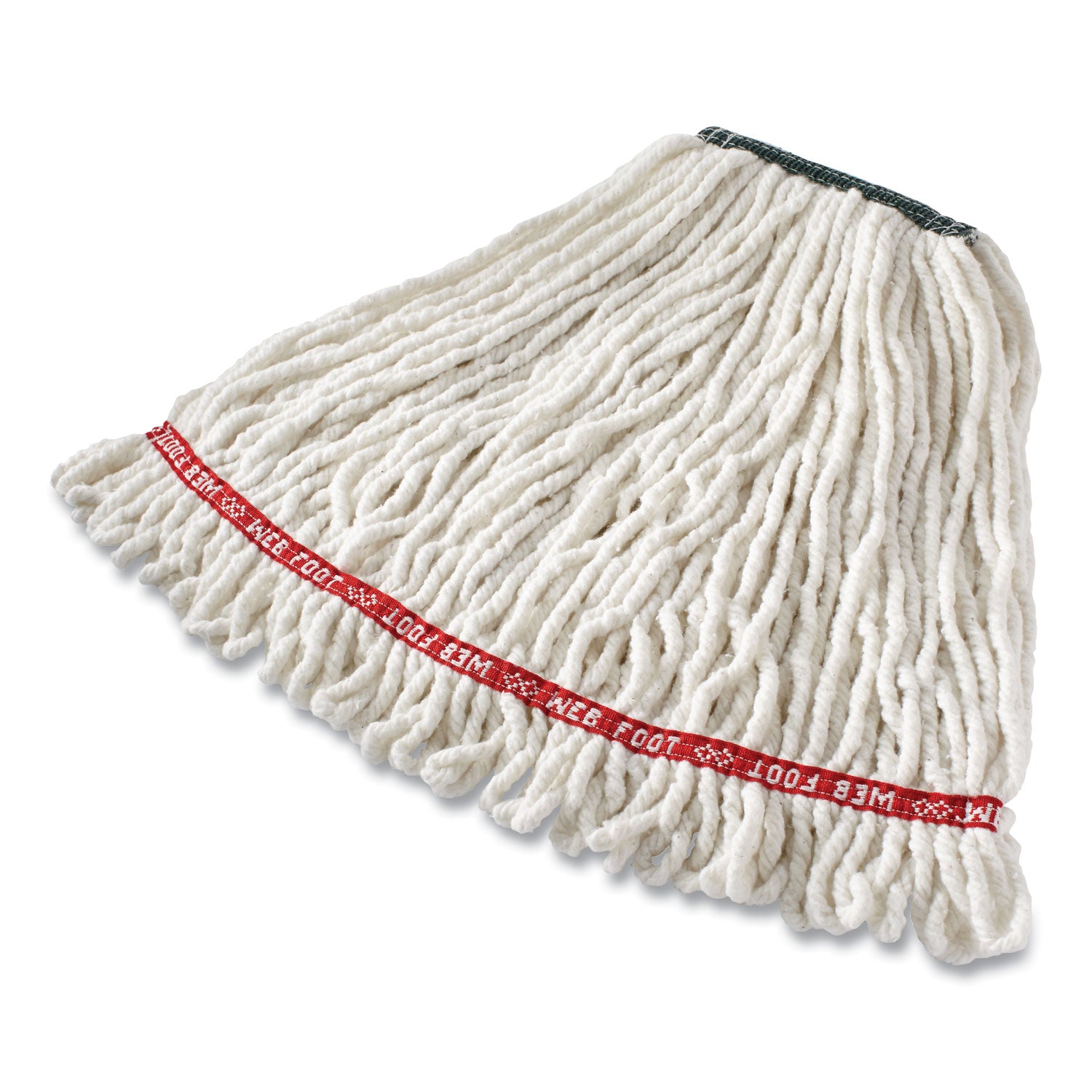 Rubbermaid Commercial Web Foot Shrinkless Looped-End Wet Mop Head, Cotton/Synthetic, Medium, White (A21206WHI)