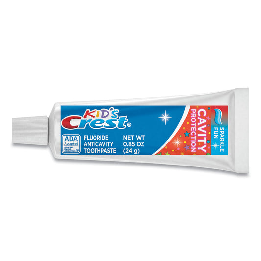 Crest Kids' Sparkle Toothpaste, Blue, Bubblegum Flavor, 0.85 oz Tube, 72/Carton (40159CT)