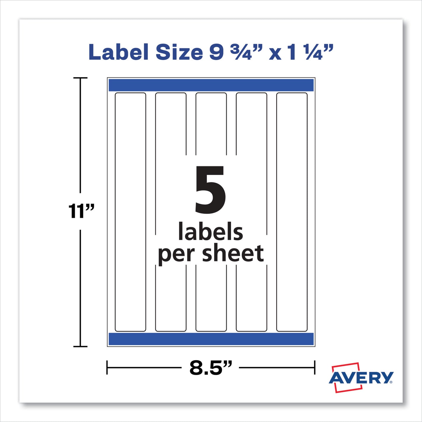 Avery Water-Resistant Wraparound Labels w/ Sure Feed, 9.75 x 1.25, White, 40/Pack (22845)