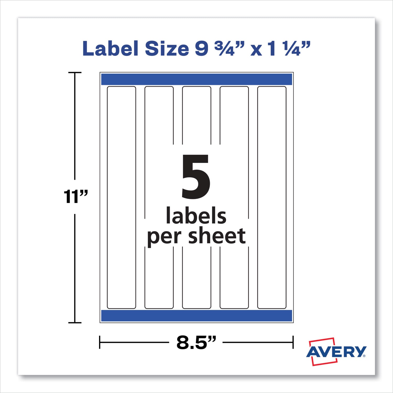 Avery Water-Resistant Wraparound Labels w/ Sure Feed, 9.75 x 1.25, White, 40/Pack (22845)