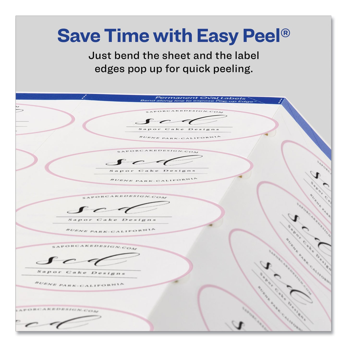 Avery Oval Labels w/ Sure Feed and Easy Peel, 2 x 3.33, Glossy White, 80/Pack (22820)