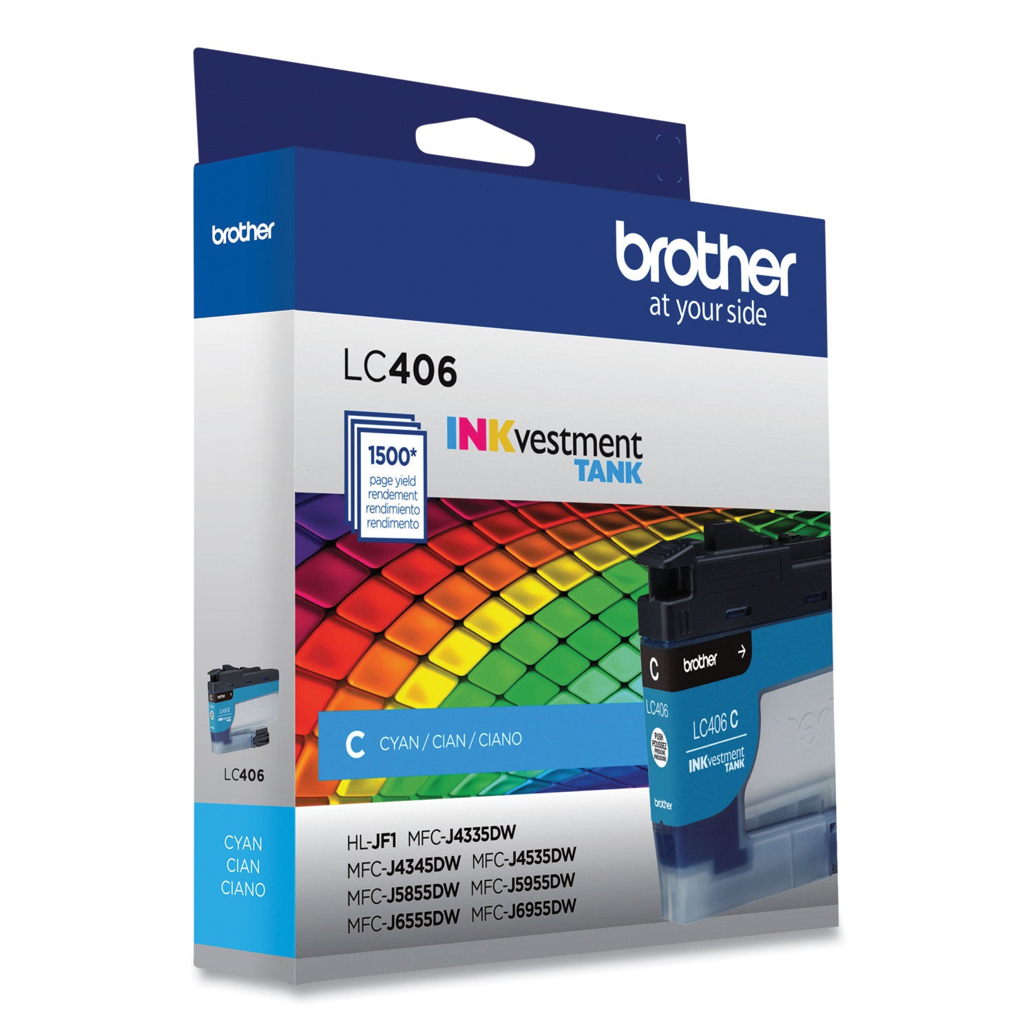 Brother LC406CS INKvestment Ink, 1,500 Page-Yield, Cyan