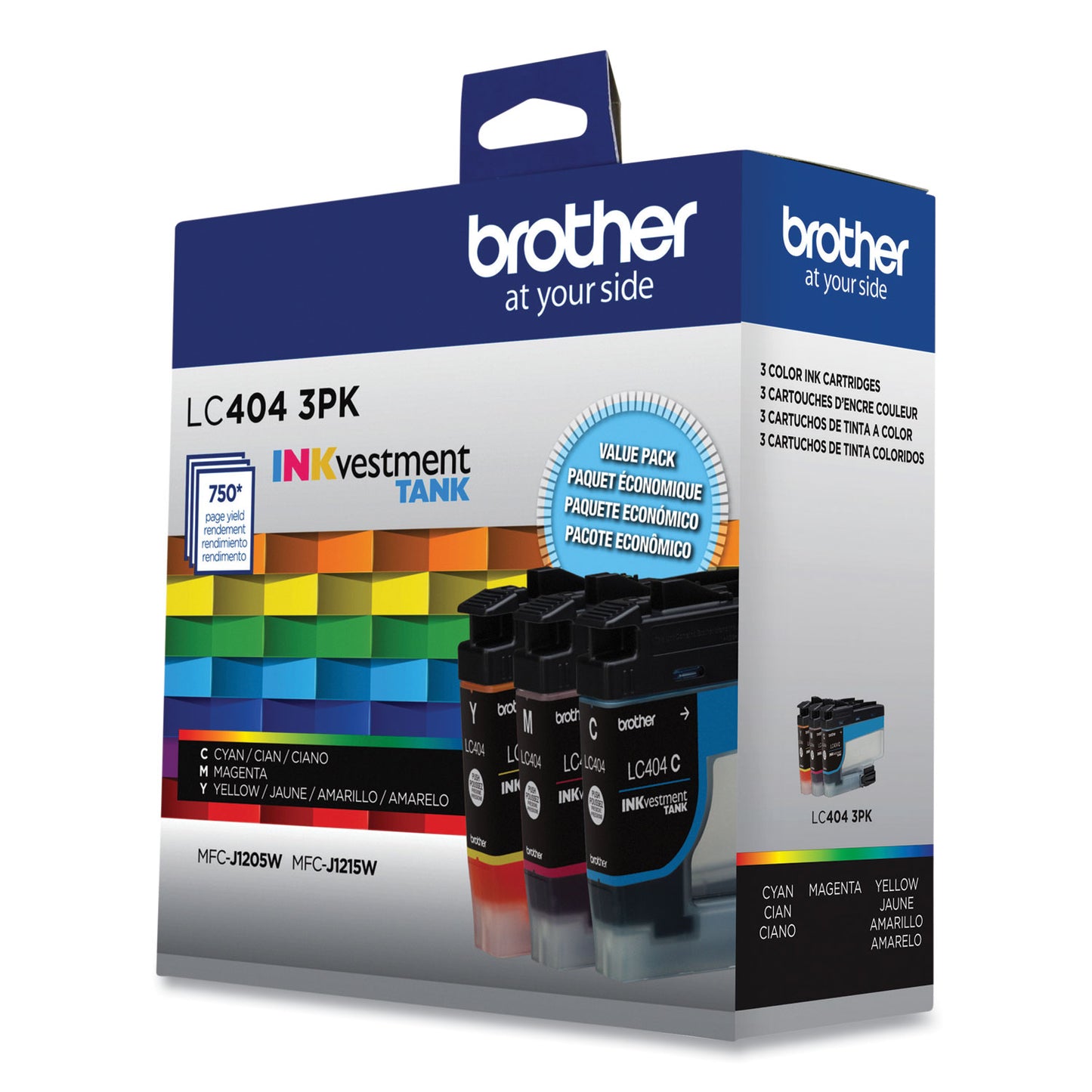 Brother LC4043PK INKvestment Ink, 750 Page-Yield, Cyan/Magenta/Yellow, 3/Pack (LC4043PKS)