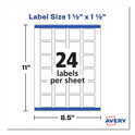 Avery Square Labels with Sure Feed and TrueBlock, 1.5 x 1.5, White, 600/Pack (22805)