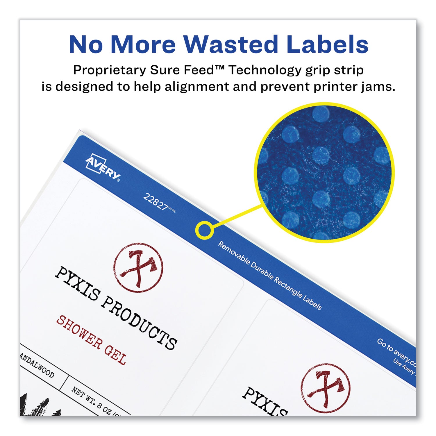 Avery Removable Print-to-the-Edge White Labels w/ Sure Feed, 3.5 x 4.75, 32/Pack (22827)