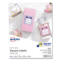 Avery Square Labels with Sure Feed and TrueBlock, 1.5 x 1.5, White, 600/Pack (22805)