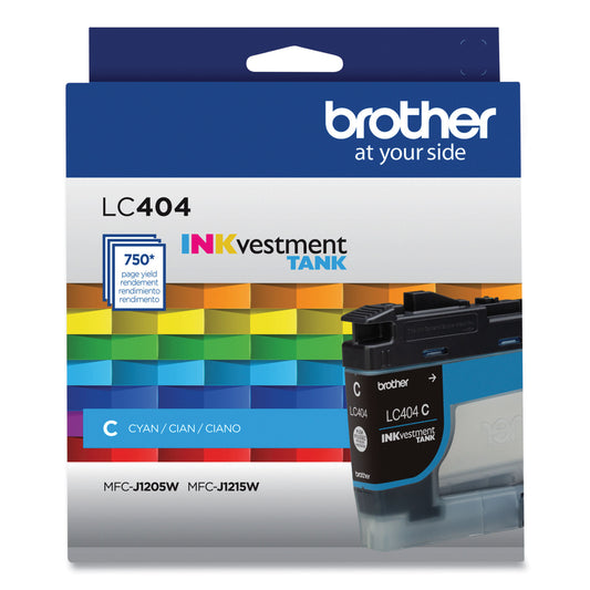 Brother LC404CS INKvestment Ink, 750 Page-Yield, Cyan