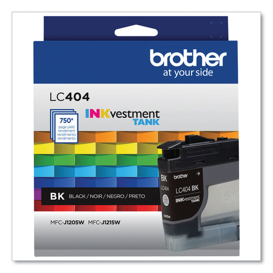 Brother LC404BKS INKvestment Ink, 750 Page-Yield, Black