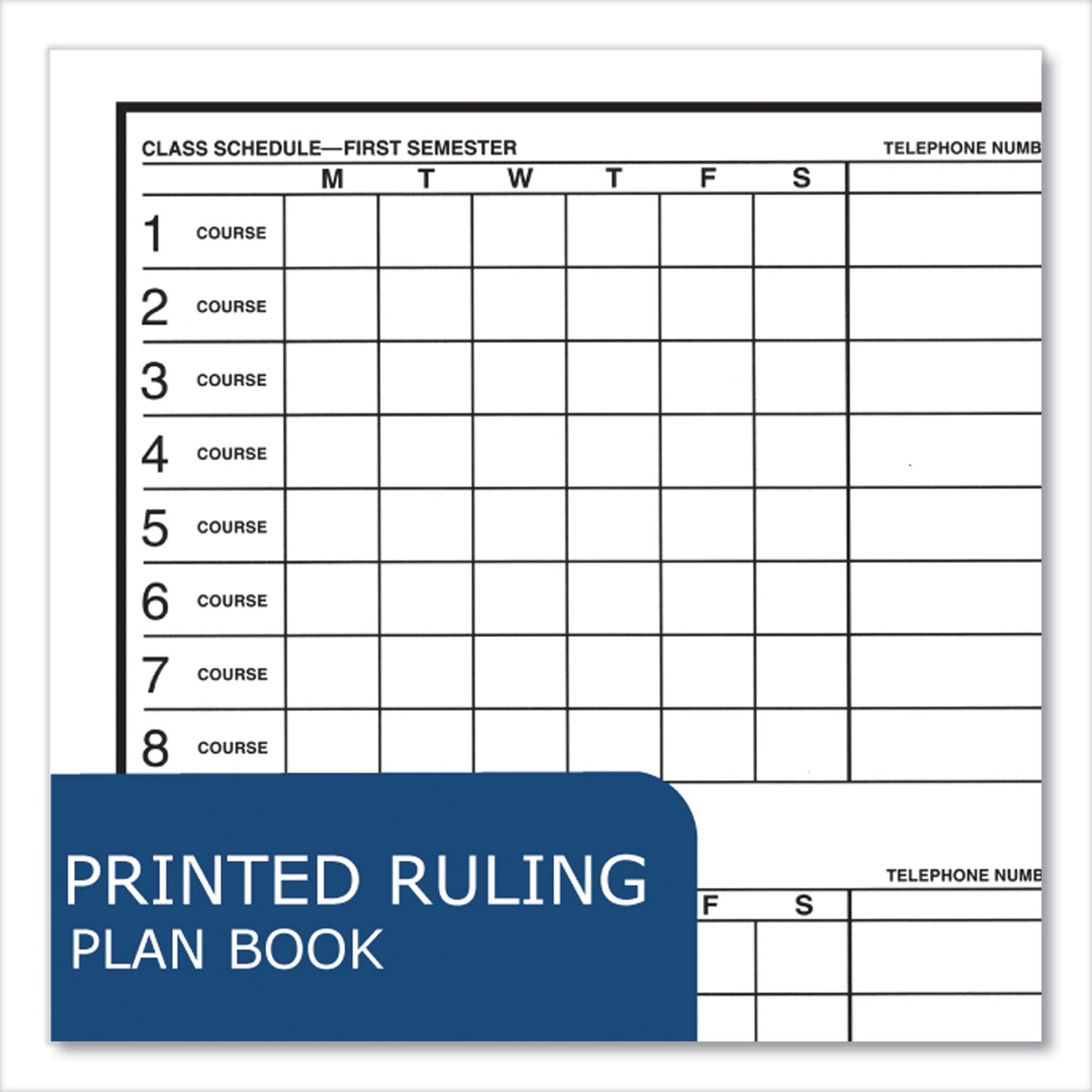 Roaring Spring Student Plan Book, 40-Weeks: Six-Subject Day, Blue/White Cover, (100) 11 x 8.5 Sheets (12145)