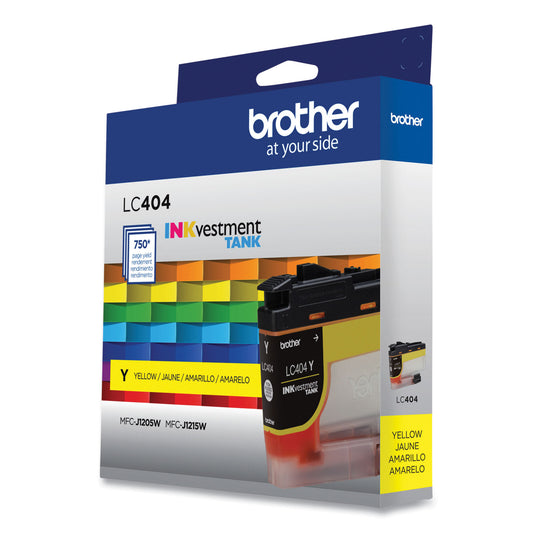 Brother LC404YS INKvestment Ink, 750 Page-Yield, Yellow