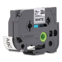 Brother TZe Flexible Tape Cartridge for P-Touch Labelers, 0.7" x 26.2 ft, Black on White (TZEFX241)