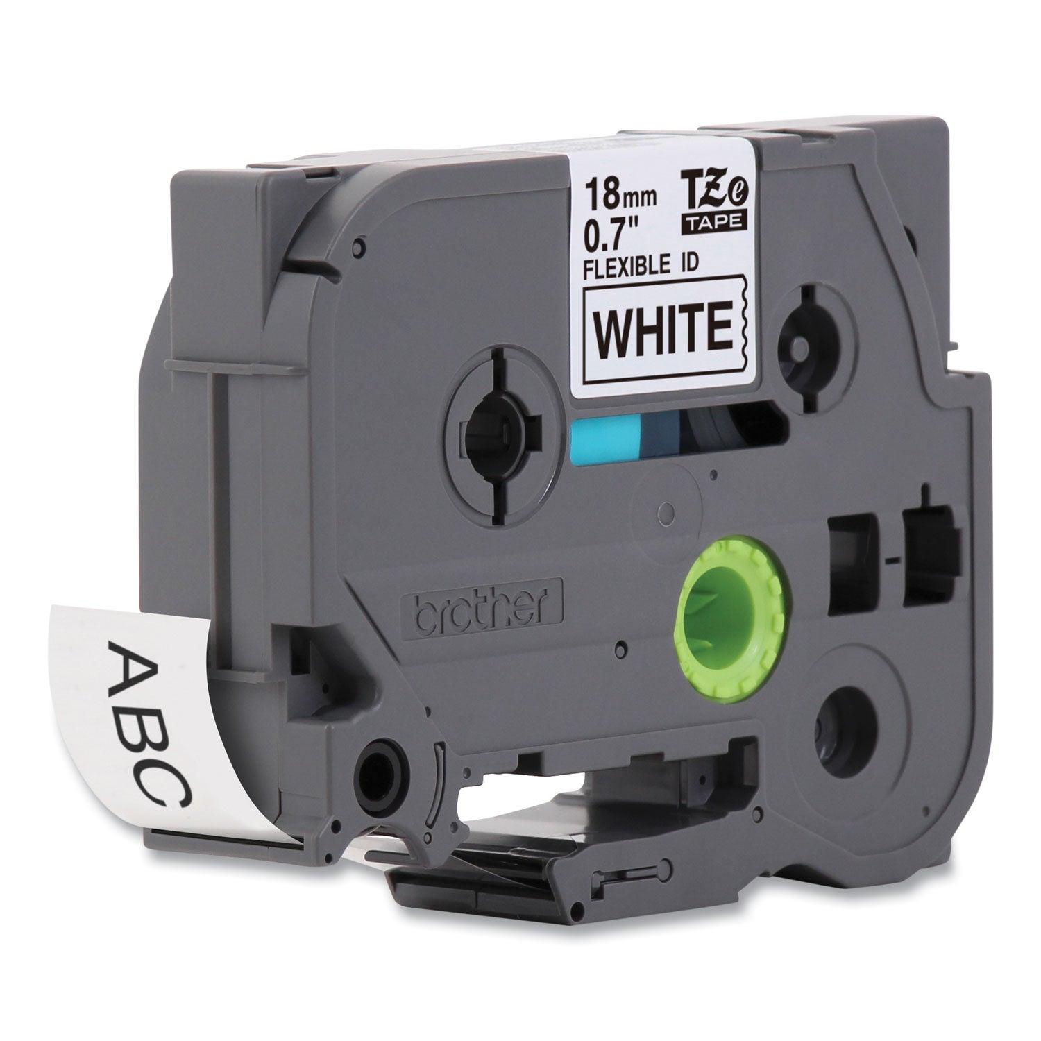Brother TZe Flexible Tape Cartridge for P-Touch Labelers, 0.7" x 26.2 ft, Black on White (TZEFX241)