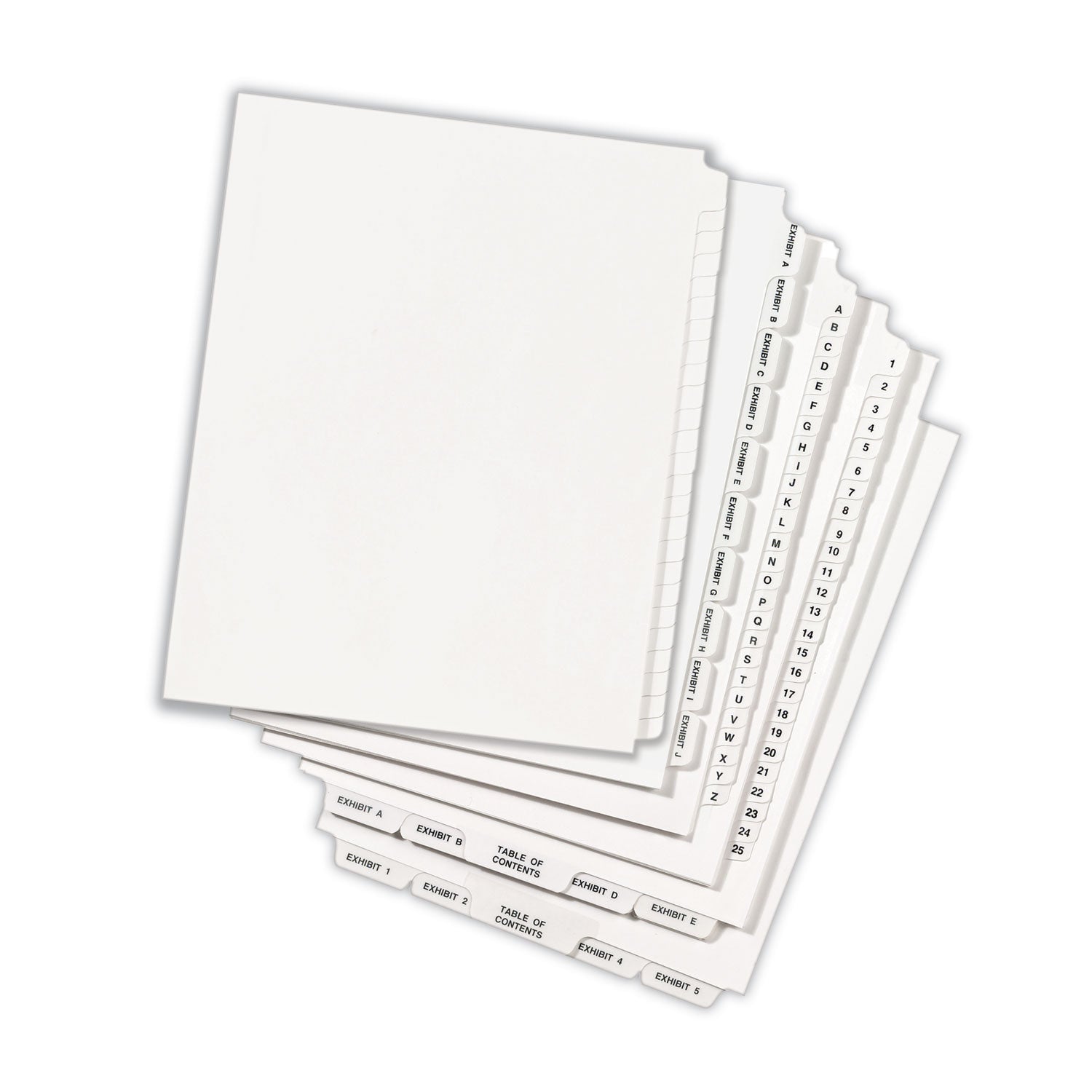 Avery Blank Tab Legal Exhibit Index Divider Set, 25-Tab, 11 x 8.5, White, 1 Set (11959)