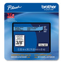 Brother TZe Laminated Removable Label Tapes, 0.35" x 26.2 ft, Black on Blue (TZE521CS)