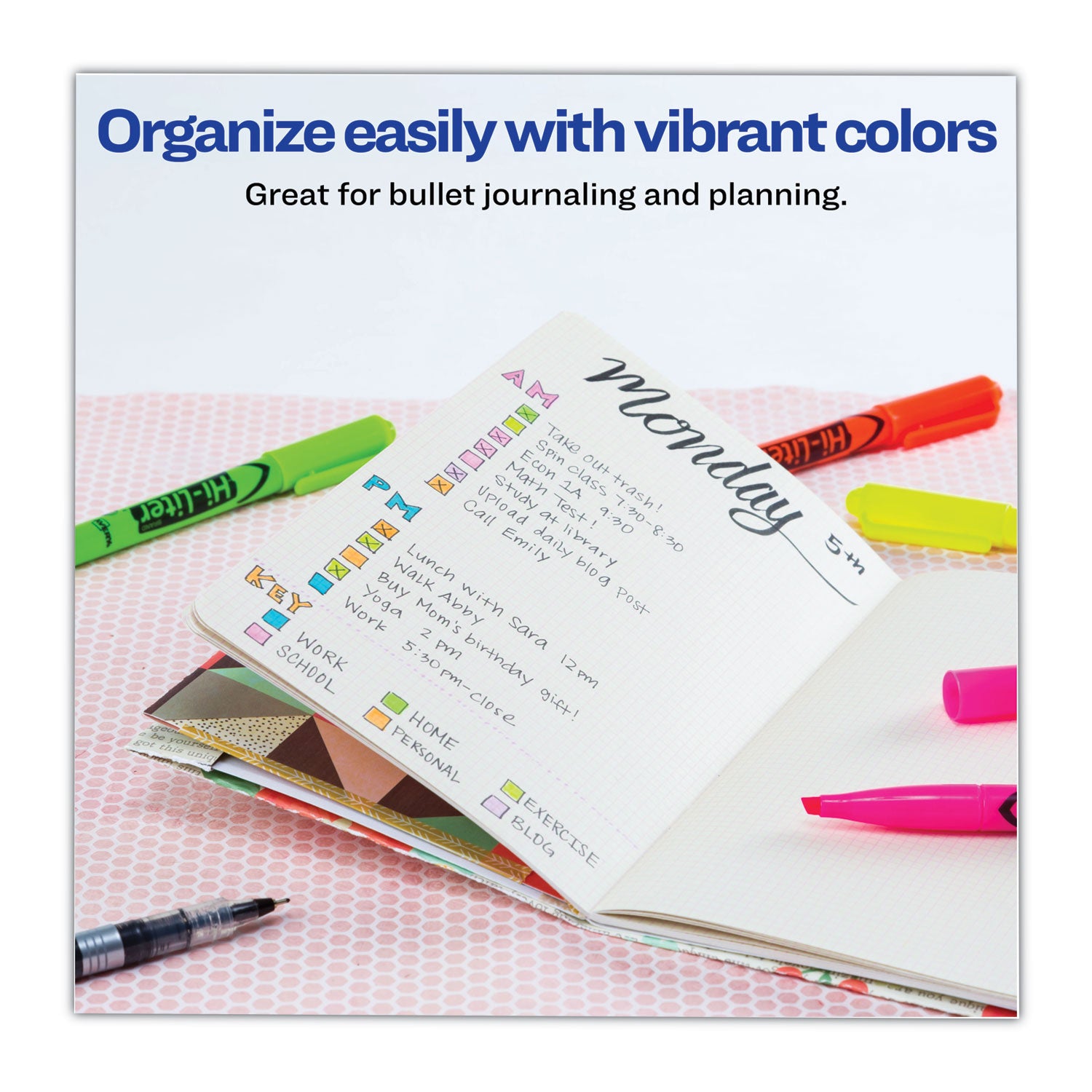 Avery HI-LITER Pen-Style Highlighters, Fluorescent Yellow Ink, Chisel Tip, Yellow/Black Barrel, Dozen (23591)