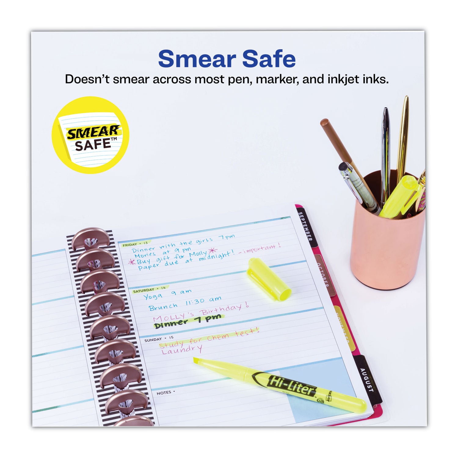 Avery HI-LITER Pen-Style Highlighters, Fluorescent Yellow Ink, Chisel Tip, Yellow/Black Barrel, Dozen (23591)