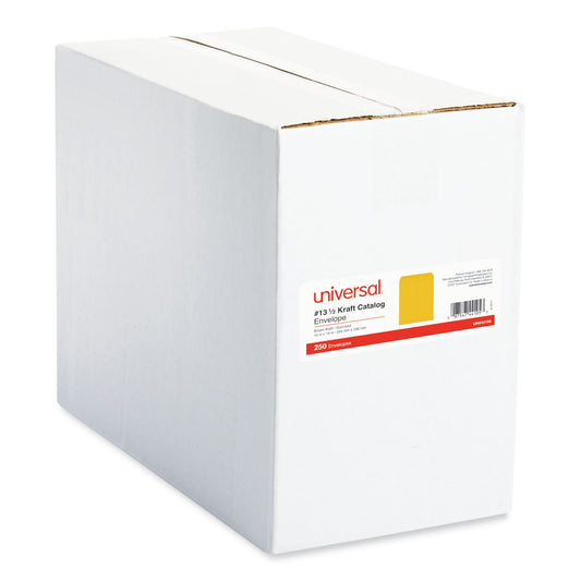 Universal Catalog Envelope, #13 1/2, Square Flap, Gummed Closure, 10 x 13, Brown Kraft, 250/Box (44105)