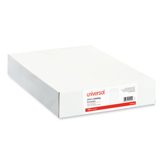 Universal Self-Stick Open End Catalog Envelope, #13 1/2, Square Flap, Self-Adhesive Closure, 10 x 13, White, 100/Box (42102)