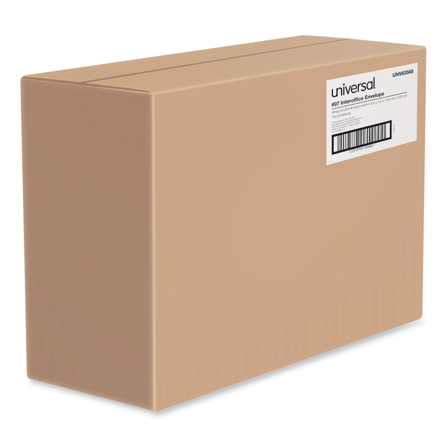 Universal Light Brown Kraft String/Button Interoffice Envelope, #97, Two-Sided Five-Column Format, 10 x 13, Light Brown Kraft, 100/Box (63568)