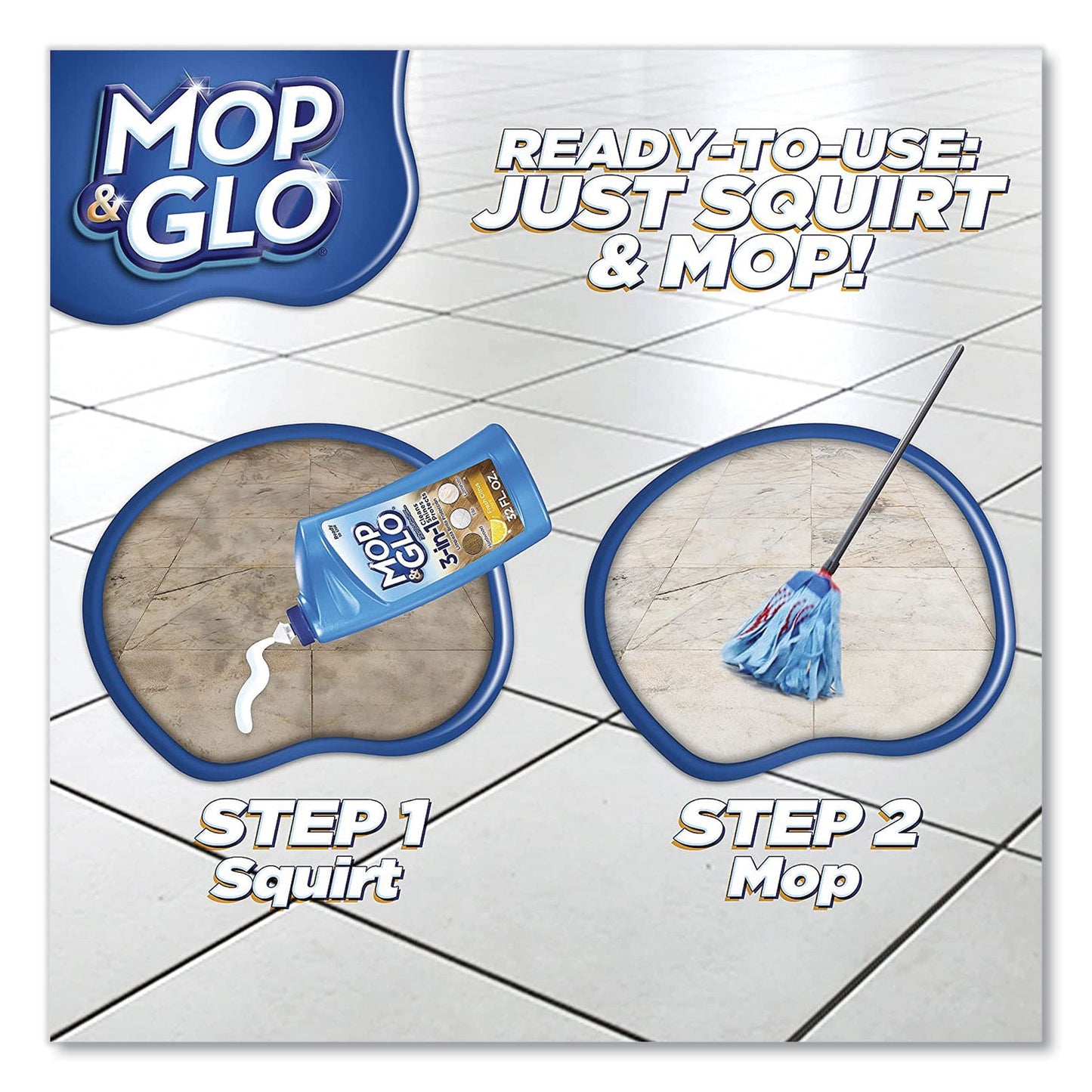  GLO Ready to Use Multi-Surface Floor Cleaner, Fresh Citrus Scent, 32 oz Bottle, 6/Carton (89333CT)