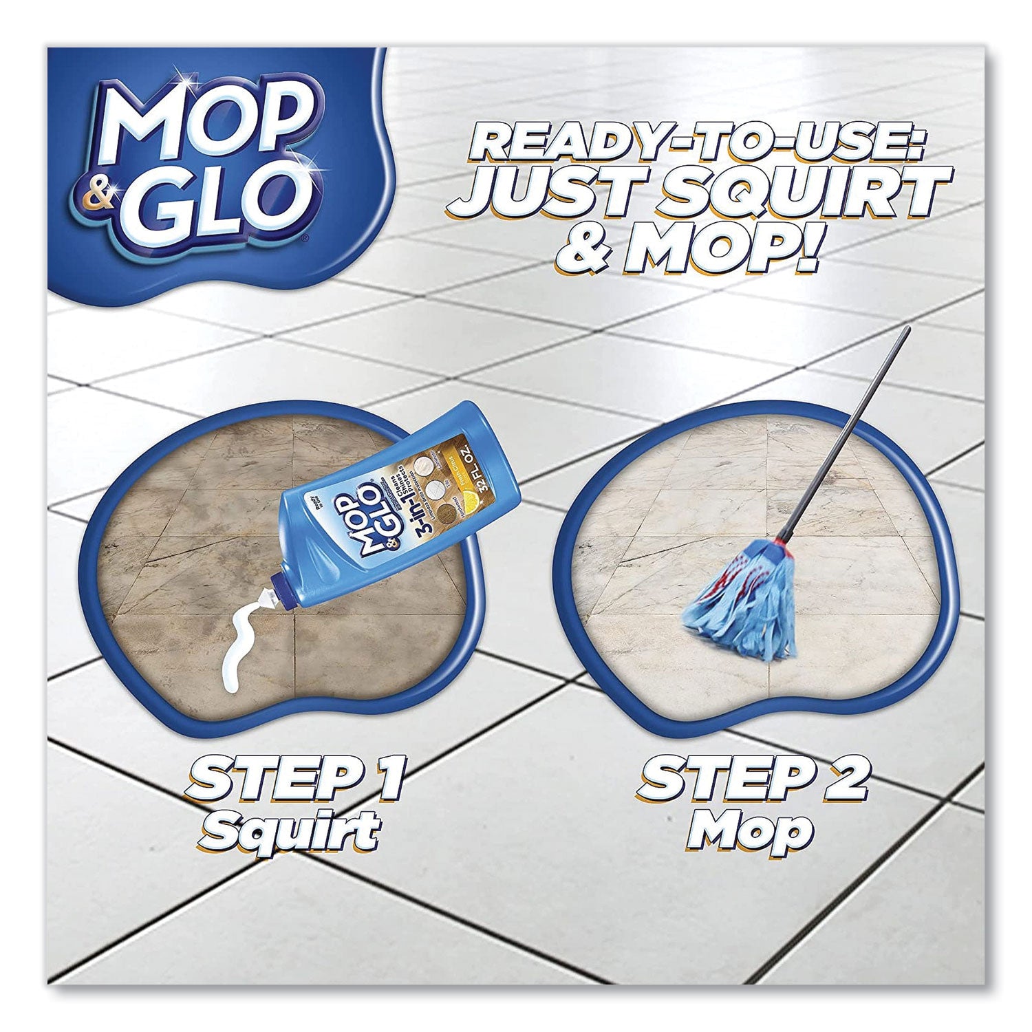  GLO Ready to Use Multi-Surface Floor Cleaner, Fresh Citrus Scent, 32 oz Bottle, 6/Carton (89333CT)