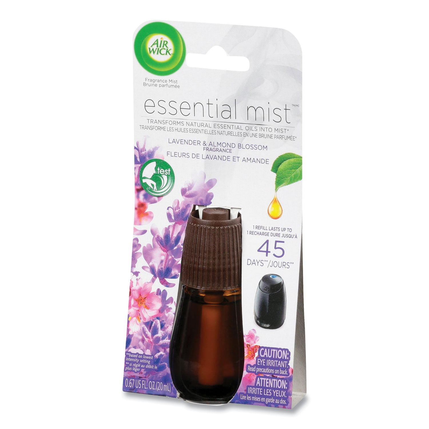 Air Wick Essential Mist Refill, Lavender and Almond Blossom, 0.67 oz Bottle (98552EA)