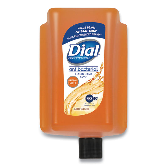 Dial Antibacterial Gold Liquid Hand Soap Refill for Versa Dispenser, Floral Scent, 15 oz, 6/Carton (98561)