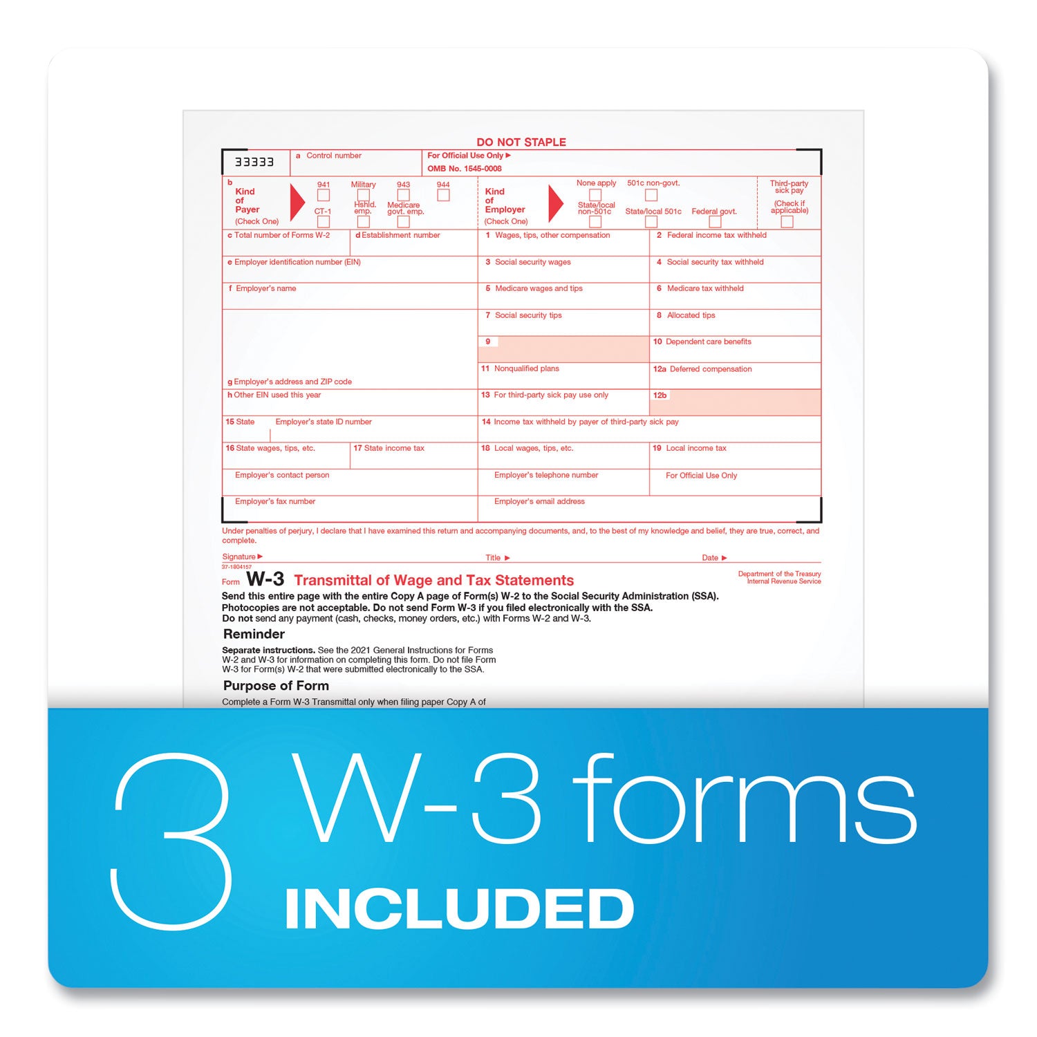 TOPS W-2 Tax Forms Kit with Envelopes, Fiscal Year: 2023, Six-Part Carbonless, 8.5 x 5.5, 2 Forms/Sheet, 24 Forms Total (22904KIT)