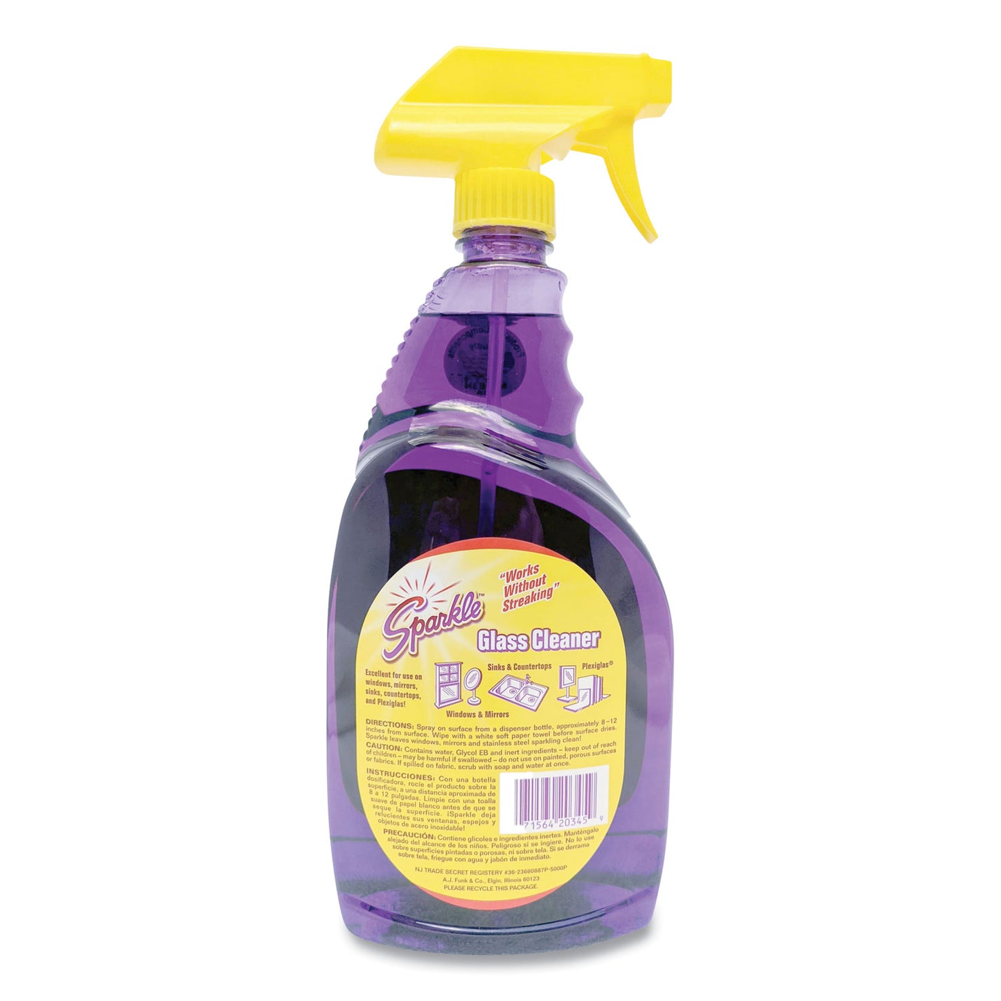 Sparkle Glass Cleaner, 33.8 oz Spray Bottle (20345)