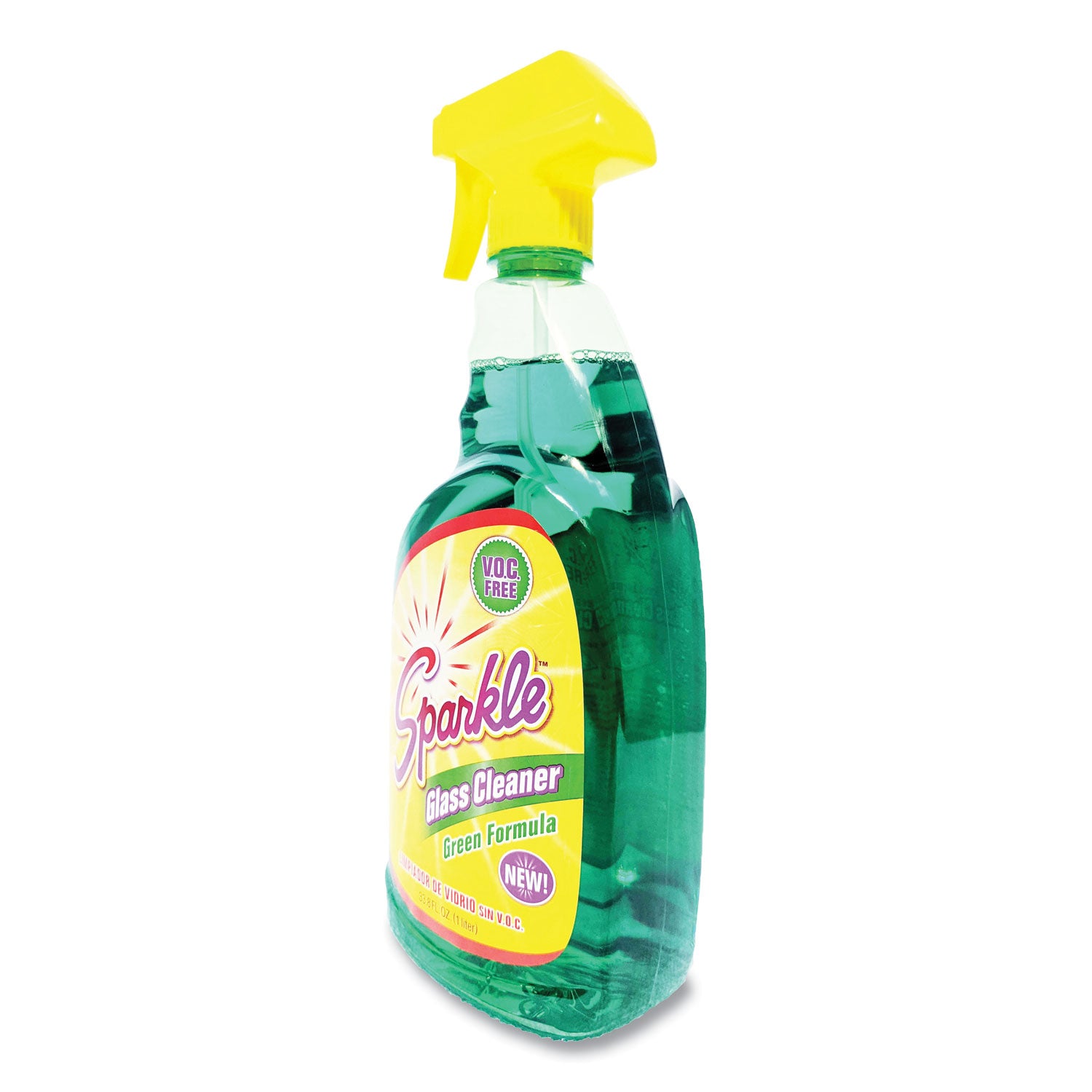 Sparkle Green Formula Glass Cleaner, 33.8 oz Bottle (30345)