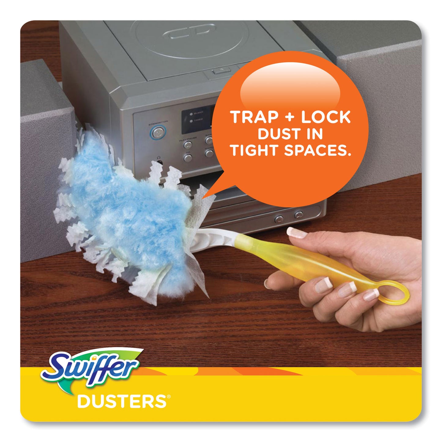 Swiffer Dusters Refill, Dust Lock Fiber, Unscented, Light Blue, 10/Box (21459BX)