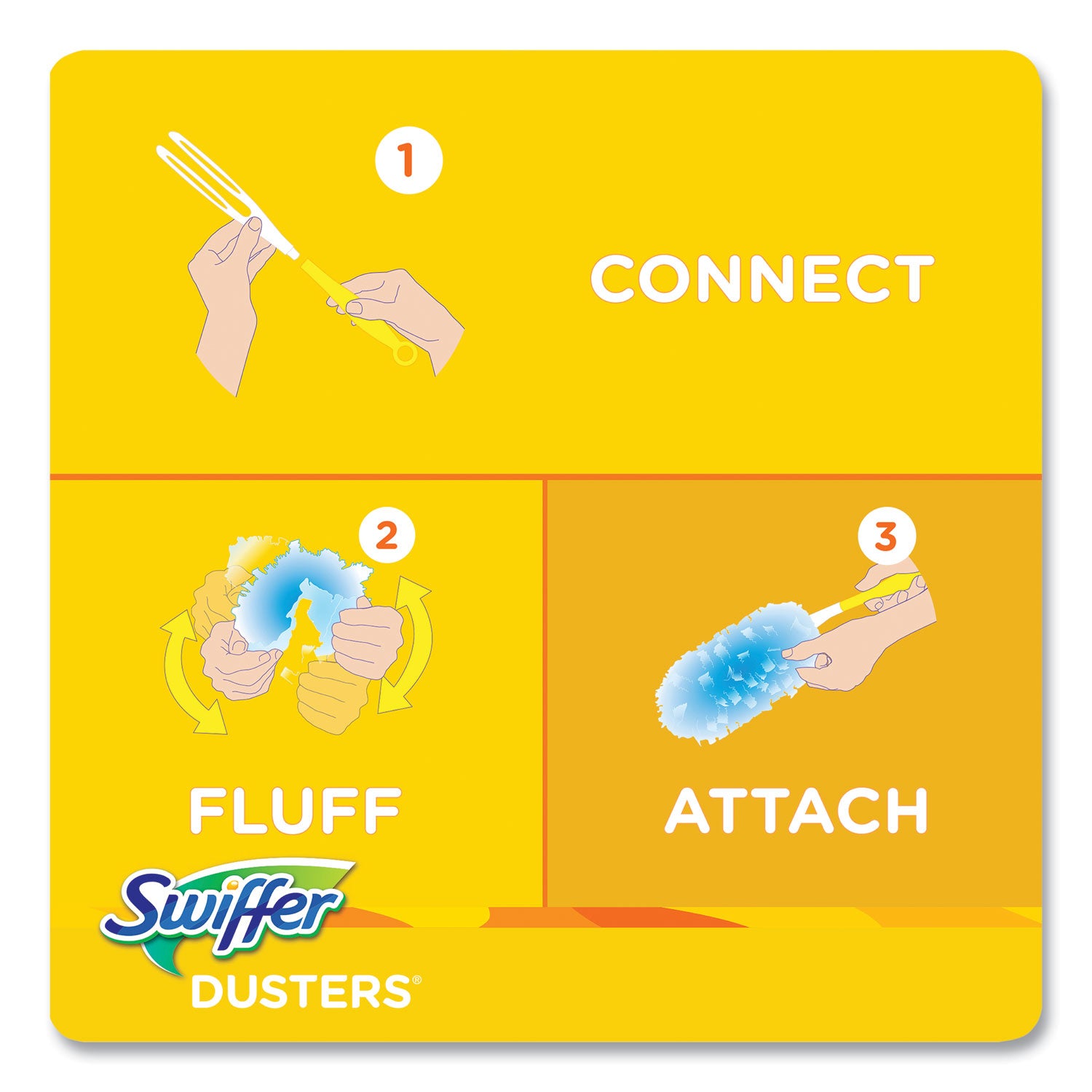 Swiffer Refill Dusters, Dust Lock Fiber, 2" x 6", Light Blue, 18/Box, 4 Boxes/Carton (99036)