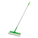 Swiffer Sweeper Mop, 10 x 4.8 White Cloth Head, 46" Green/Silver Aluminum/Plastic Handle (09060EA)