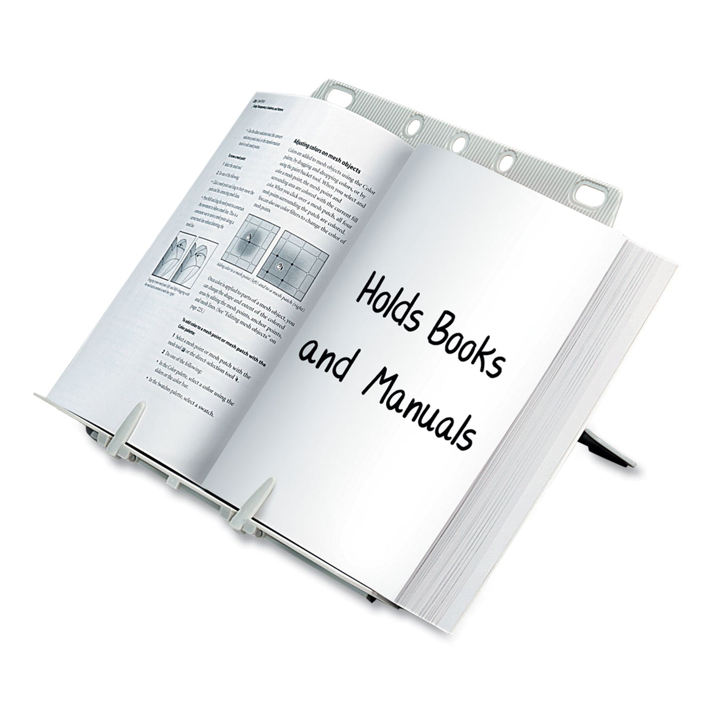 Fellowes BookLift Copyholder, One Book/Pad Capacity, Plastic, Platinum (21100)