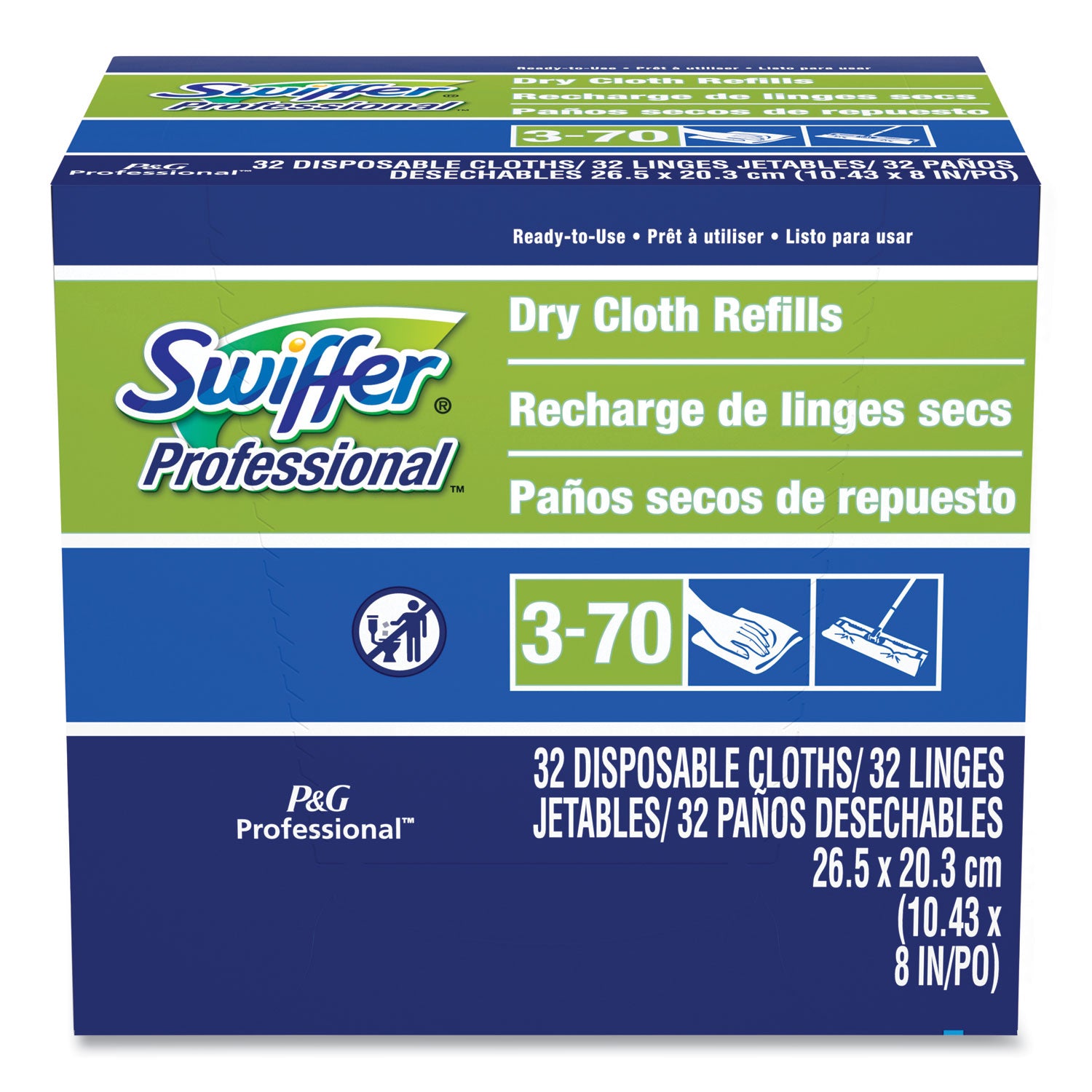 Swiffer Dry Refill Cloths, 10.63 x 8, White, 32/Box (33407BX)