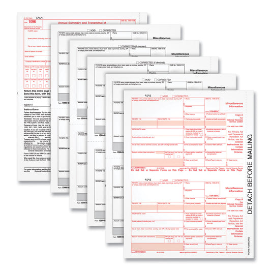 TOPS 1099-MISC Tax Forms, Fiscal Year: 2023, Five-Part Carbonless, 8.5 x 5.5, 2 Forms/Sheet, 50 Forms Total (22993MISC)
