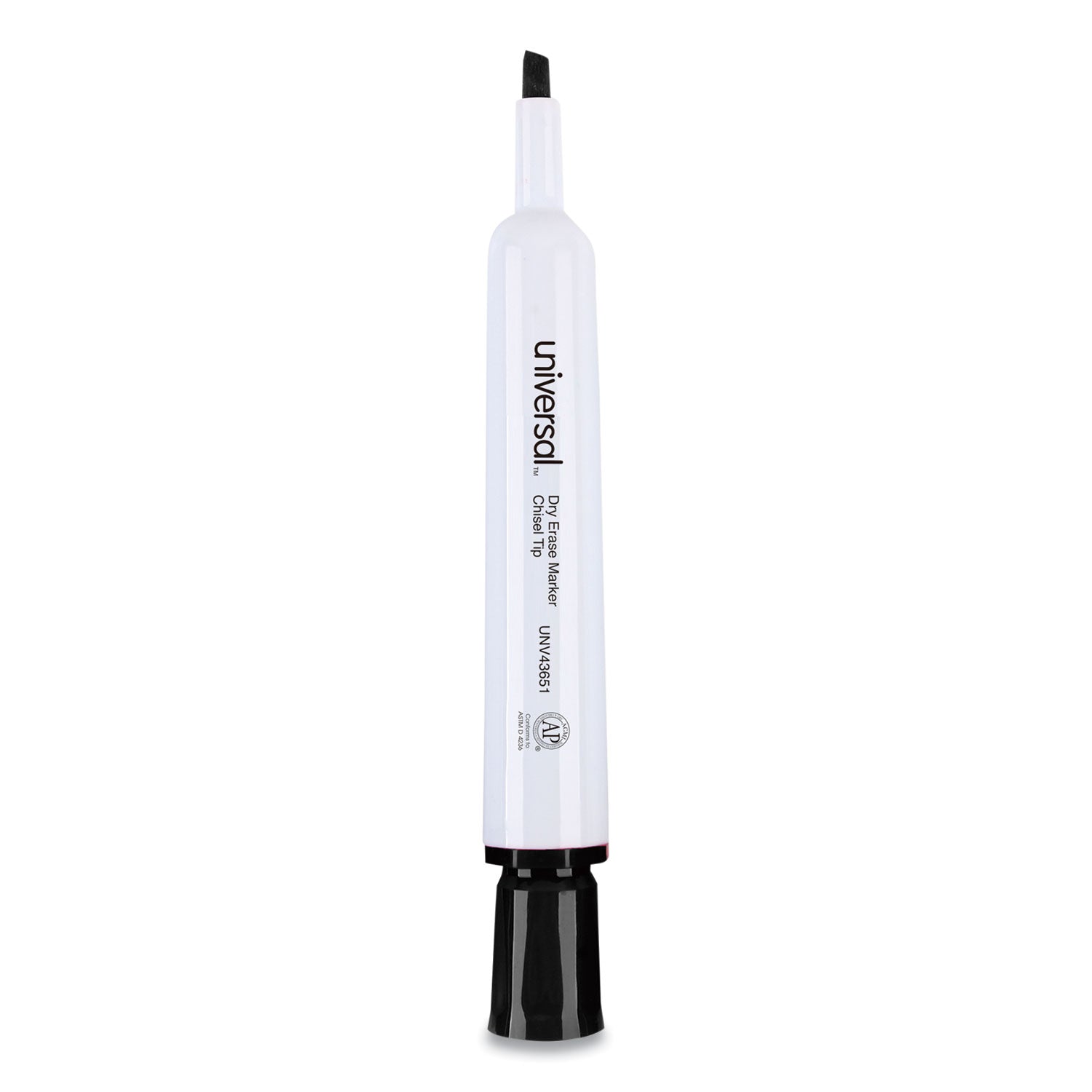 Universal Dry Erase Marker, Broad Chisel Tip, Black, Dozen (43651)