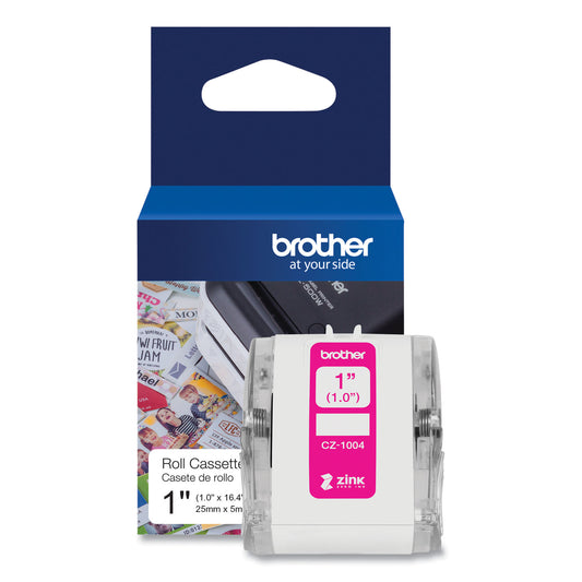 Brother CZ Roll Cassette, 1" x 16.4 ft, White (CZ1004)