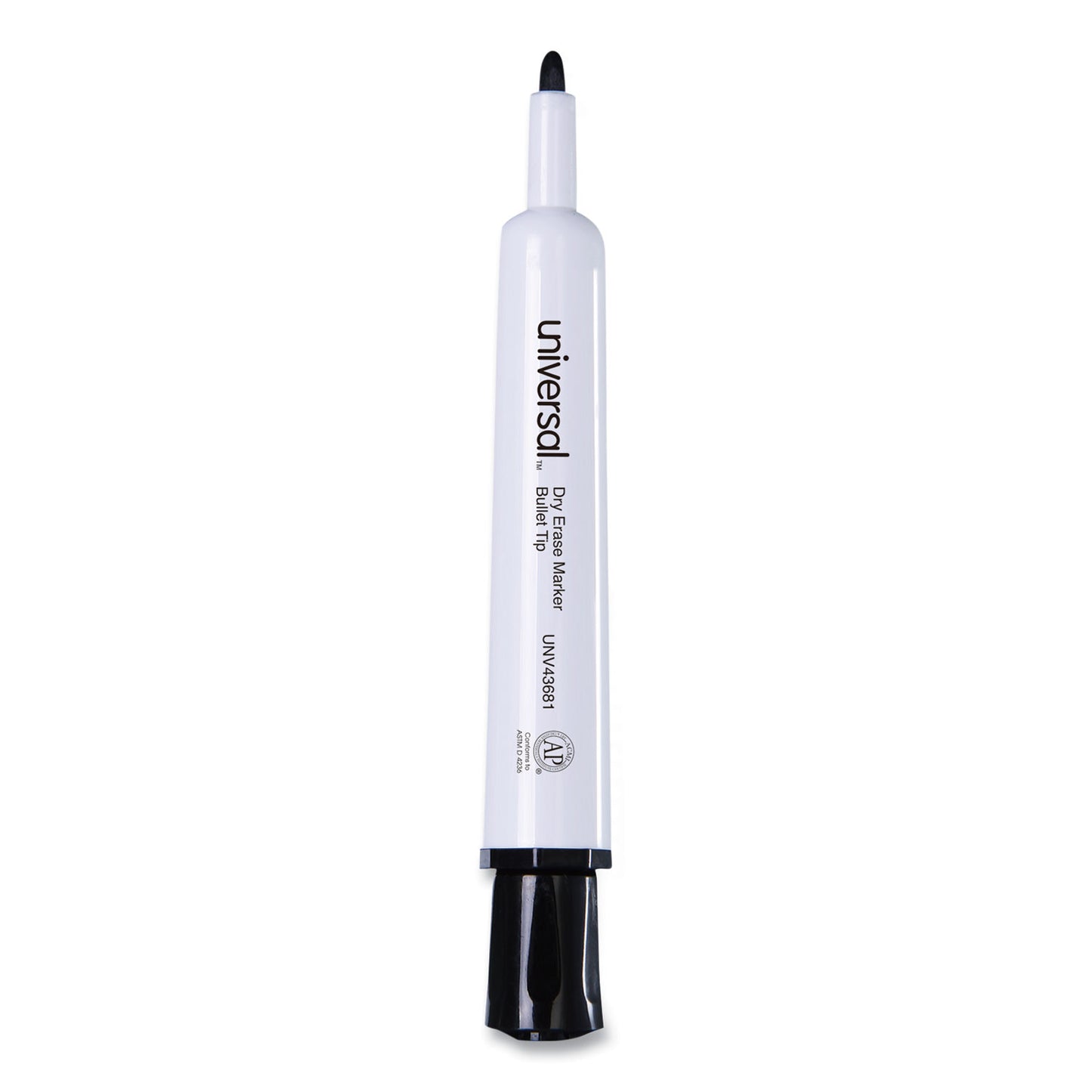 Universal Dry Erase Marker, Medium Bullet Tip, Black, Dozen (43681)