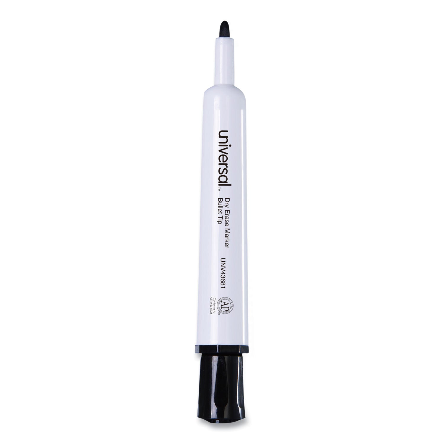 Universal Dry Erase Marker, Medium Bullet Tip, Black, Dozen (43681)