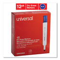 Universal Dry Erase Marker, Broad Chisel Tip, Blue, Dozen (43653)