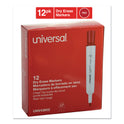 Universal Dry Erase Marker, Broad Chisel Tip, Red, Dozen (43652)