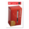 Universal Comfort Grip Gel Pen, Retractable, Medium 0.7 mm, Black Ink, Clear/Black Barrel, 36/Pack (39910)