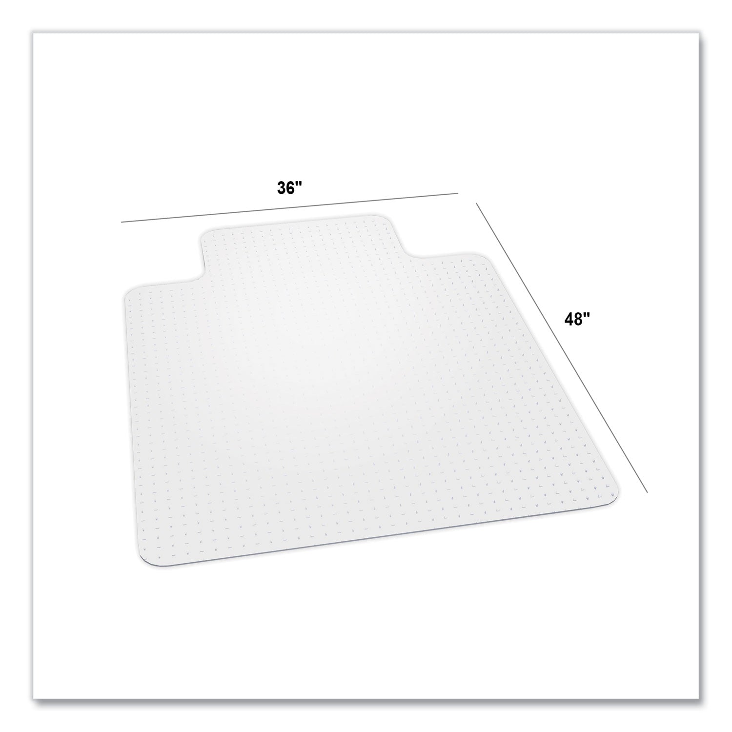 ES Robbins EverLife Chair Mats for Medium Pile Carpet With Lip, 36 x 48, Clear (122073)